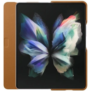 Kup Etui Samsung Galaxy Z Fold 3 EF-FF926LAEGWW camel Leather Filp Cover - SMG433CAM - {ean13} - Sklep Home Screen