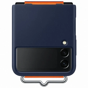 Kup Etui Samsung Galaxy Flip 3 EF-GF711TNEGWW granatowy/navy Silicone Cover Strap - SMG436NAV - {ean13} - Sklep Home Screen