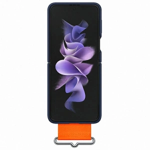 Kup Etui Samsung Galaxy Flip 3 EF-GF711TNEGWW granatowy/navy Silicone Cover Strap - SMG436NAV - {ean13} - Sklep Home Screen