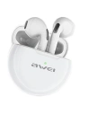 AWEI căști Bluetooth 5.0 T17 TWS + stație de docare albă/white