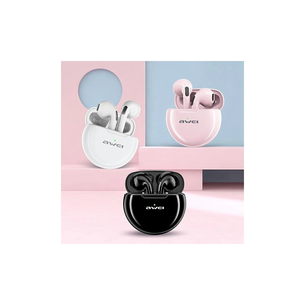 AWEI słuchawki Bluetooth 5.0 T17 TWS + stacja dokująca różowy/pink