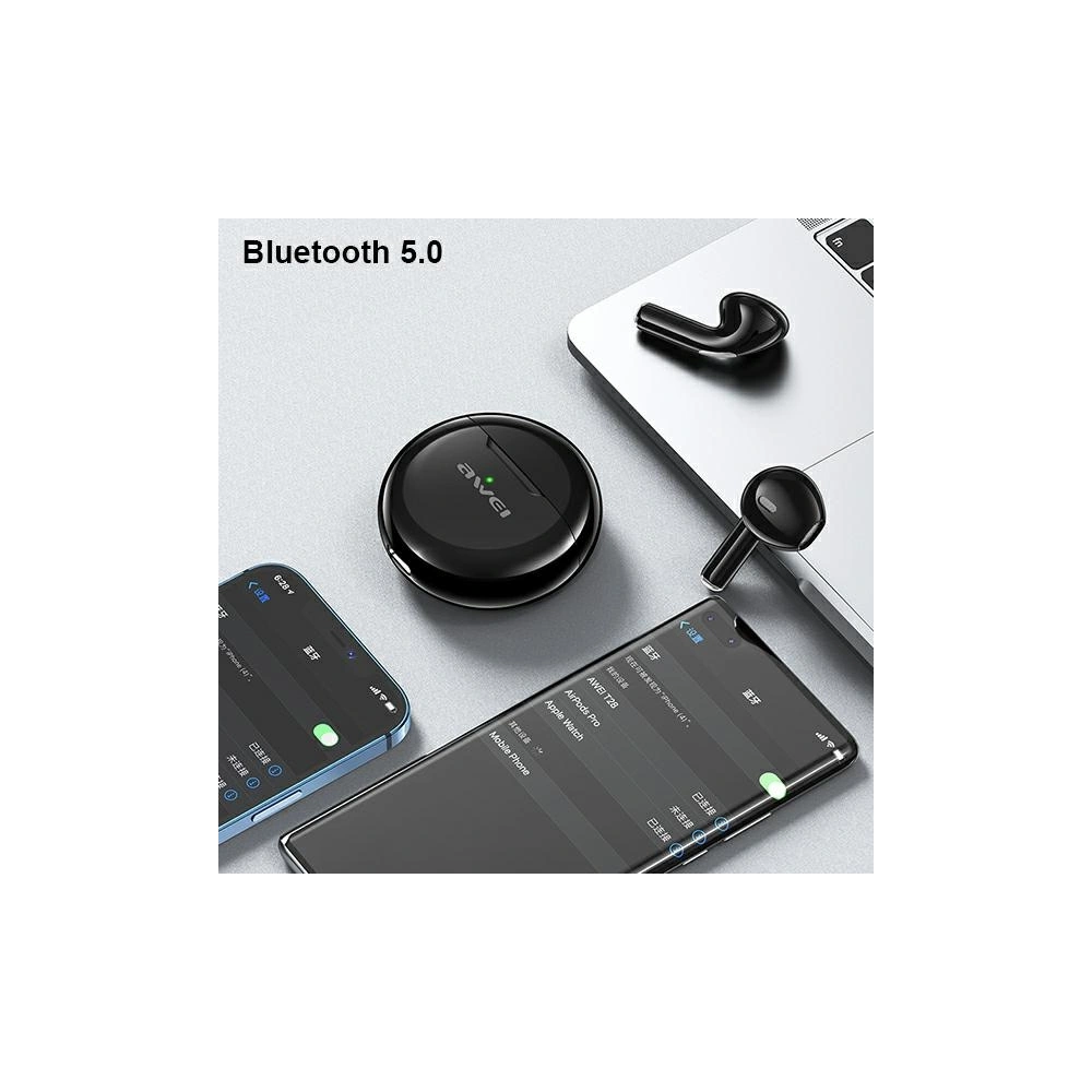AWEI słuchawki Bluetooth 5.0 T17 TWS + stacja dokująca różowy/pink