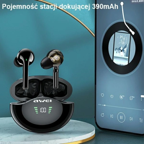 Kup AWEI sluchátka Bluetooth 5.1 T12P TWS + dokovací stanice černá/black - AWEI076BLK - {ean13} - Sklep Home Screen