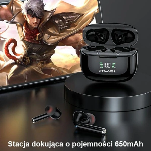 Buy AWEI słuchawki sportowe Bluetooth 5.2 TA8 TWS + stacja dokująca black - AWEI079BLK - {ean13} - Home Screen Store Europe