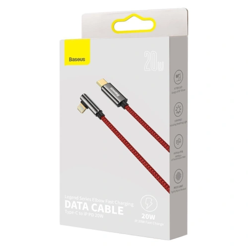 Kup Cablul USB-C la Lightning unghiular Baseus Legend Series, PD, 20W, 2m (roșu) - BSU2873RED - {ean13} - Sklep Home Screen