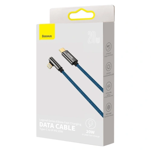 Kup Kabel USB-C do Lightning kątowy Baseus Legend Series, PD, 20W, 1m (niebieski) - BSU2874BLU - {ean13} - Sklep Home Screen