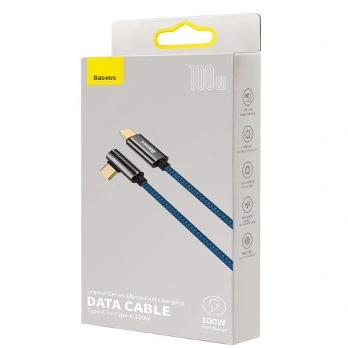 Kup Kabel USB-C do USB-C kątowy Baseus Legend Series, PD, 100W, 2m (niebieski) - BSU2879BLU - {ean13} - Sklep Home Screen