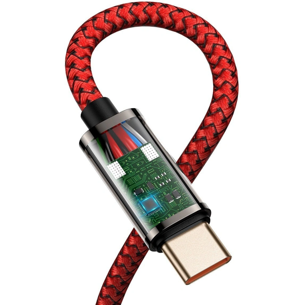 Kabel USB-C do USB-C kątowy Baseus Legend Series, PD, 100W, 1m (czerwony)