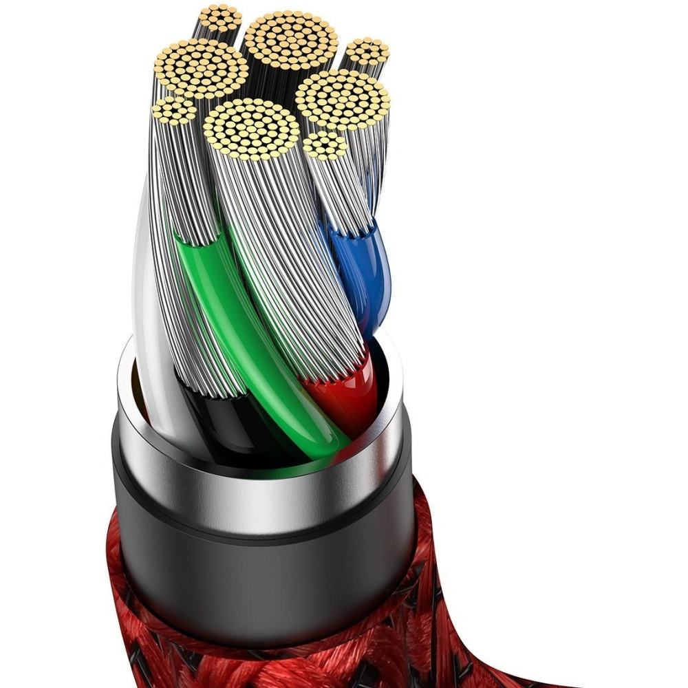 Kabel USB-C do USB-C kątowy Baseus Legend Series, PD, 100W, 1m (czerwony)