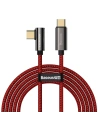 Kabel USB-C la USB-C unghiular Baseus Legend Series, PD, 100W, 2m (roșu)