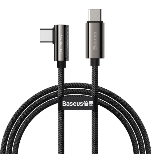 Kup Kabel USB-C do USB-C kątový Baseus Legend Series, PD, 100W, 1m (černý) - BSU2882BLK - {ean13} - Sklep Home Screen