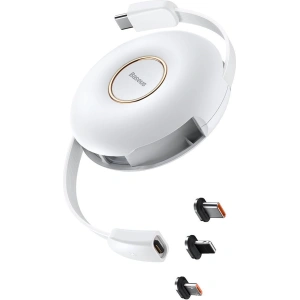 Kabel USB magnetický Baseus Zinc 3w1 USB-C / Lightning / Micro 20W, 1m (bílý)