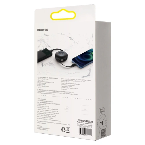 Kup Kabel USB magnetic Baseus Zinc 3w1 USB-C / Lightning / Micro 20W, 1m (negru) - BSU2884BLK - {ean13} - Sklep Home Screen