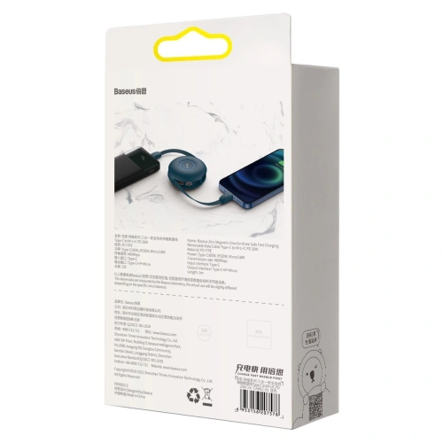 Kup Magnetisches USB-Kabel Baseus Zinc 3w1 USB-C / Lightning / Micro 20W, 1m (blau) - BSU2888BLU - {ean13} - Sklep Home Screen