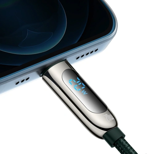Kup Cablu USB-C la Lightning Baseus Display, PD, 20W, 2m (verde) - BSU2889GRN - {ean13} - Sklep Home Screen