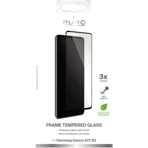 Kup Edzett üveg PURO Frame Tempered Glass Samsung Galaxy A72 5G (fekete keret) - PUR444BLK - {ean13} - Sklep Home Screen