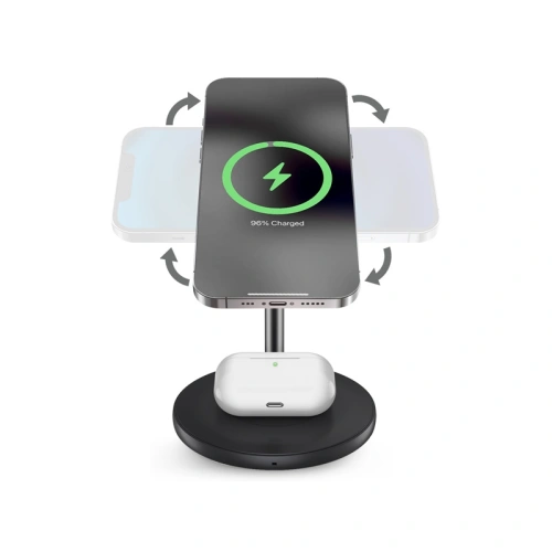 Kup Podstawka z ładowarką bezprzewodową PURO Fast Charger 2in1 Mag Charging Stand - PUR447 - {ean13} - Sklep Home Screen
