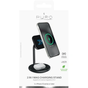 Kup Podstawka z ładowarką bezprzewodową PURO Fast Charger 2in1 Mag Charging Stand - PUR447 - {ean13} - Sklep Home Screen