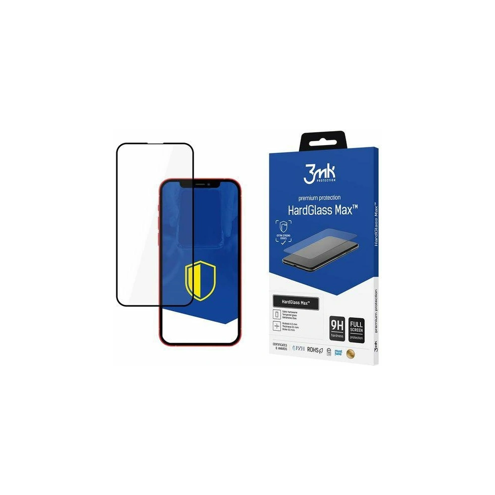 Szkło hartowane 3MK HardGlass Max Apple iPhone 16e / 14 / 13 / 13 Pro czarne