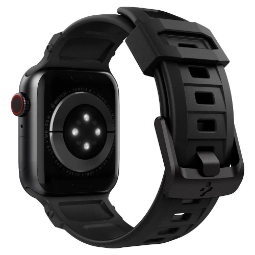 Kup Pasek Spigen Rugged Band Apple Watch Series 4/5/6/7/SE/8/Ultra 44/45/49mm Matt Fekete - SPN1694BLK - {ean13} - Sklep Home Screen