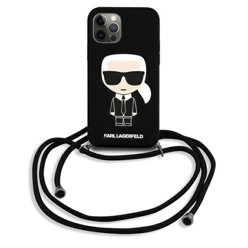 Kup Etui Karl Lagerfeld KLHCP12LWOSLFKBK Apple iPhone 12 Pro Max hardcase černý/black Silicone Cord Iconik - KLD595BLK - {ean13} - Sklep Home Screen