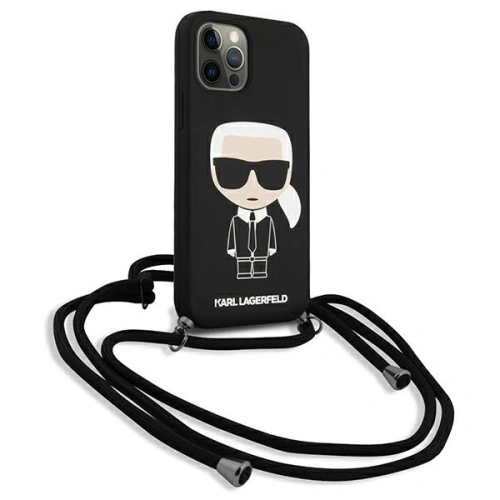 Kup Etui Karl Lagerfeld KLHCP12LWOSLFKBK Apple iPhone 12 Pro Max hardcase černý/black Silicone Cord Iconik - KLD595BLK - {ean13} - Sklep Home Screen