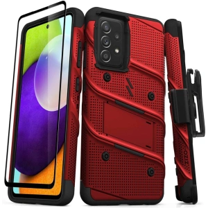 Kup Pancéřové pouzdro ZIZO BOLT Series Samsung Galaxy A52 5G/A52S se sklem 9H na displej + držák s podstavcem (červené) - ZIZ074RED - {ean13} - Sklep Home Screen