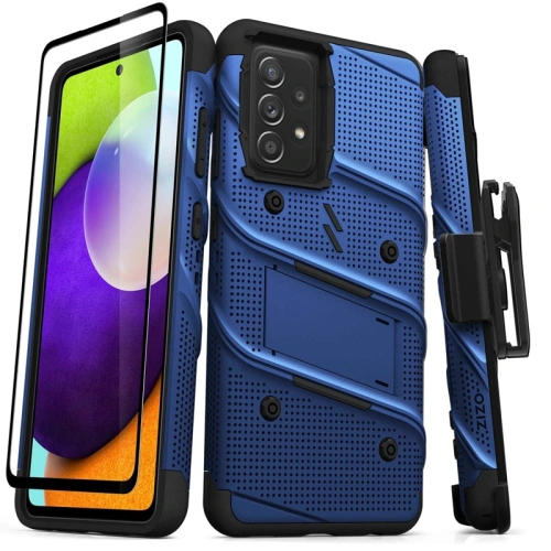 Kup Pancerne etui ZIZO BOLT Series Samsung Galaxy A52 5G/A52S se sklem 9H na displej + držák s podstavcem (modrý) - ZIZ075BLU - {ean13} - Sklep Home Screen