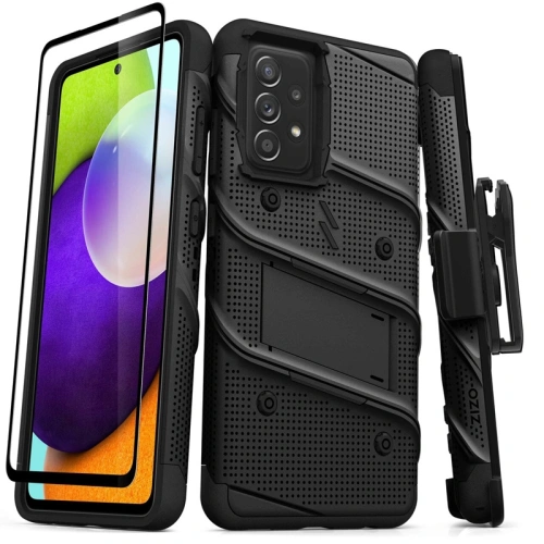 Kup Pancéřové pouzdro ZIZO BOLT Series Samsung Galaxy A52 5G/A52S se sklem 9H na displej + držák s podstavcem (černé) - ZIZ076BLK - {ean13} - Sklep Home Screen