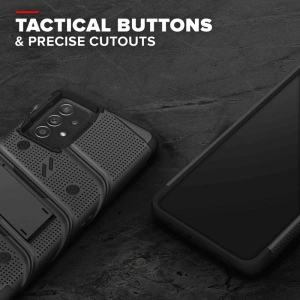 Kup Panzerglas Case ZIZO BOLT Series Samsung Galaxy A52 5G/A52S mit 9H Glas auf dem Bildschirm + Halterung mit Ständer (schwarz) - ZIZ076BLK - {ean13} - Sklep Home Screen