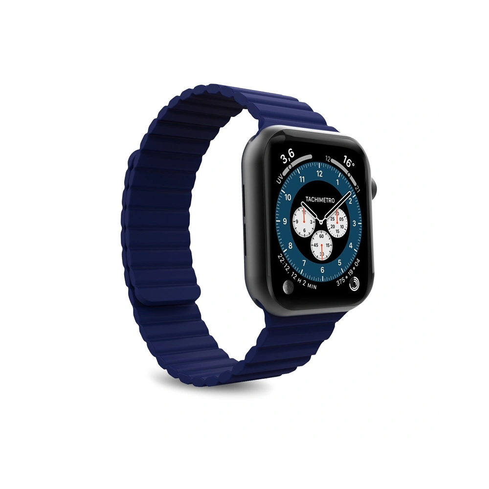 Magnetyczny pasek PURO ICON LINK Apple Watch 4/5/6/7/SE/8/9/Ultra 44/45/49mm (M/L) (granatowy)
