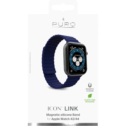 Kup Magneticul bandă PURO ICON LINK Apple Watch 4/5/6/7/SE/8/9/Ultra 44/45/49mm (M/L) (bleu) - PUR453NAV - {ean13} - Sklep Home Screen