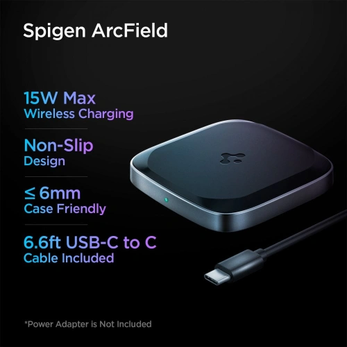 Kup Ładowarka indukcyjna Spigen PF2004 PowerArc Wireless Charger 15W Black - SPN1703BLK - {ean13} - Sklep Home Screen