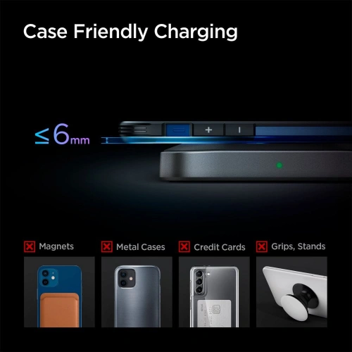 Kup Ładowarka indukcyjna Spigen PF2004 PowerArc Wireless Charger 15W Black - SPN1703BLK - {ean13} - Sklep Home Screen