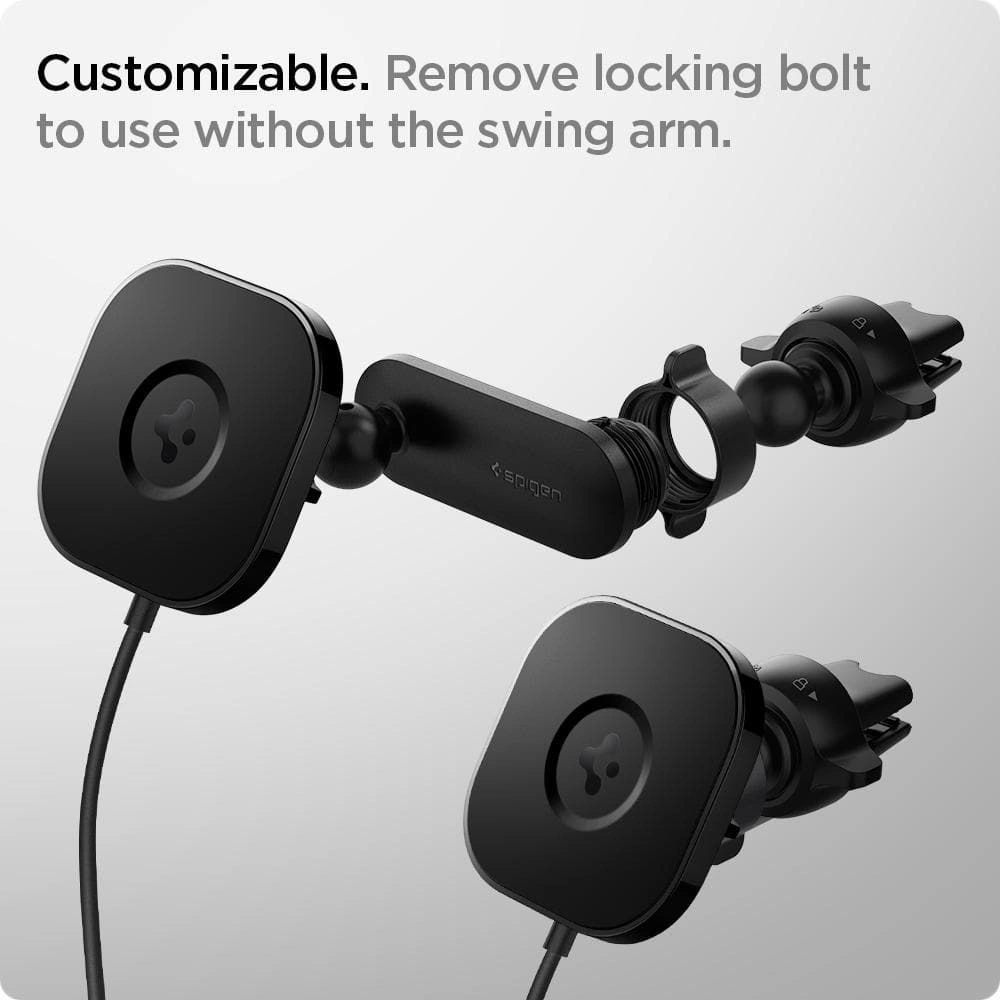 Uchwyt z ładowarką indukcyjną Spigen ITS12W Onetap Magnetic MagSafe Vent Car Charger 7.5W Black