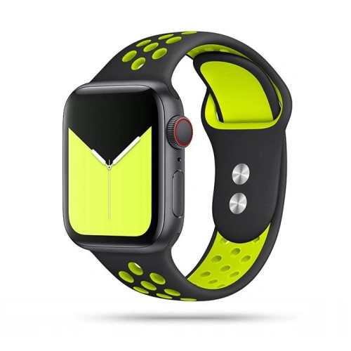 Kup Pasek Tech-Protect Softband Apple Watch 4/5/6/7/SE/8/9/Ultra 44/45/49mm Negru/lime - THP233BLKLIM - {ean13} - Sklep Home Screen