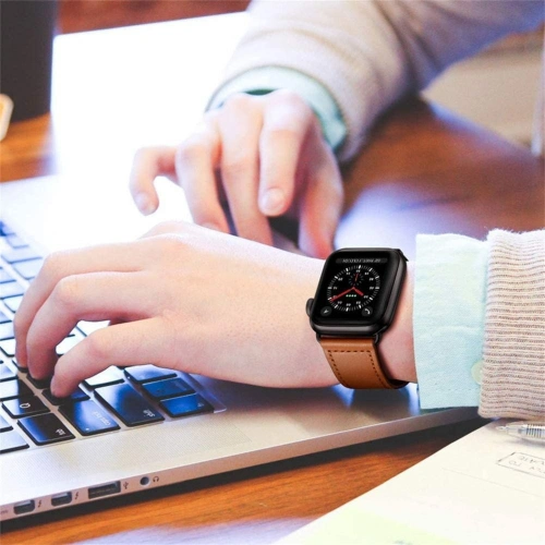 Kup Pasek Tech-Protect Leatherfit Apple Watch 4/5/6/7/SE/8/9/Ultra 44/45/49mm Hnědý - THP235BR - {ean13} - Sklep Home Screen