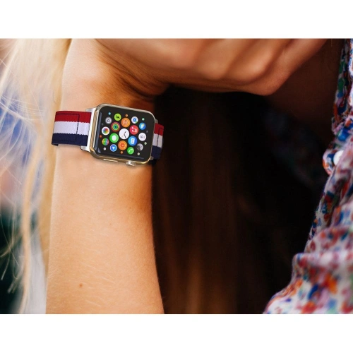 Kup Pasek Tech-Protect Welling Apple Watch 4/5/6/7/SE/8/9/Ultra 44/45/49mm Námořnická/modrá - THP253NAVRED - {ean13} - Sklep Home Screen