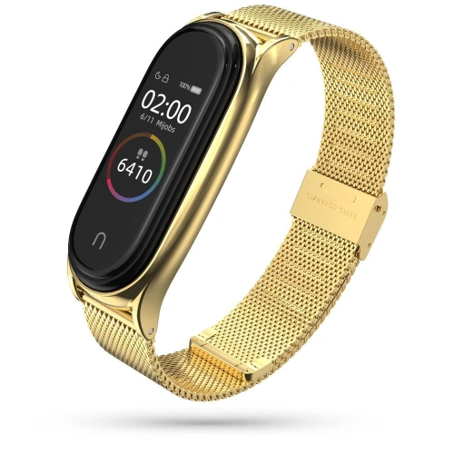 Kup Brățara Tech-Protect Milaneseband Xiaomi Mi Band 5/6 Aurie - THP406GLD - {ean13} - Sklep Home Screen