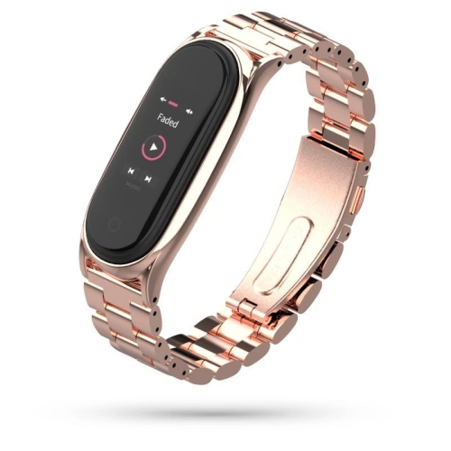 Kup Brățara Tech-Protect din oțel inoxidabil Xiaomi Mi Band 5/6 Aur roz - THP413RS - {ean13} - Sklep Home Screen