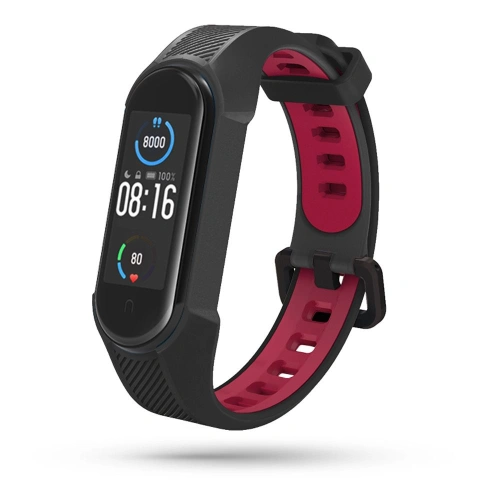 Kup Pasek Tech-Protect Armour Xiaomi Mi Band 5/6 Fekete/piros - THP454BLKRED - {ean13} - Sklep Home Screen