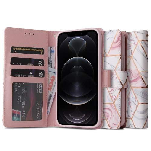 Kup Case Tech-Protect Wallet Apple iPhone 12/12 Pro Marmor - THP462MRB - {ean13} - Sklep Home Screen
