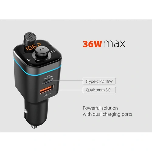 Kup FM-Transmitter Tech-Protect C72 Pro 2-Port Schwarz - THP506BLK - {ean13} - Sklep Home Screen