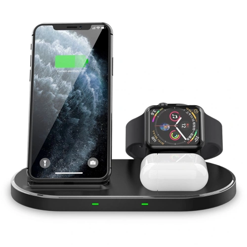 Kup Kabellose Ladestation Tech-Protect W55 Wireless Charging Station Schwarz - THP514BLK - {ean13} - Sklep Home Screen