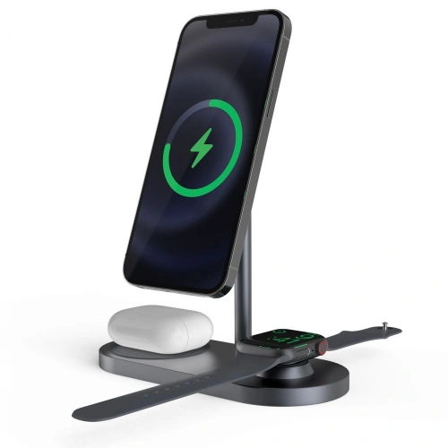 Kup Vezeték nélküli töltő Tech-Protect A22 3in1 Magnetic MagSafe vezeték nélküli töltő szürke - THP609GRY - {ean13} - Sklep Home Screen