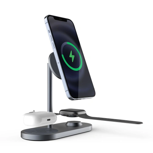 Kup Încărcător wireless Tech-Protect A22 3in1 Magnetic MagSafe Wireless Charger Grey - THP609GRY - {ean13} - Sklep Home Screen