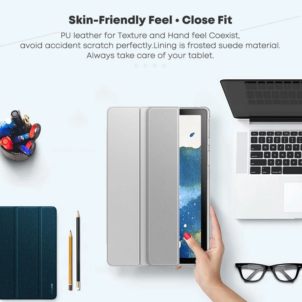 Etui Infiland Smart Stand Samsung Galaxy Tab A7 10.4 Silver