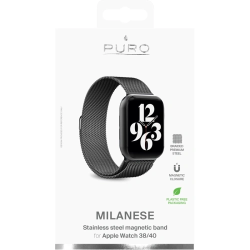 Kup Bransoleta Puro Milanese Magnetic Band Apple Watch 4/5/6/7/SE 40/41mm (czarny) - PUR454BLK - {ean13} - Sklep Home Screen