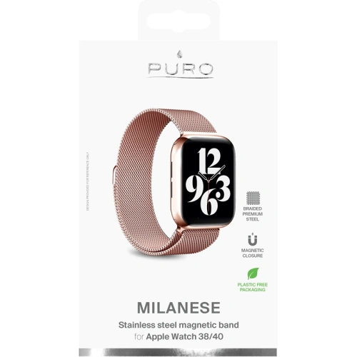 Kup Bransoleta PURO Milanese Magnetic Band Apple Watch 4/5/6/7/SE 40/41mm (roségold) - PUR455RS - {ean13} - Sklep Home Screen