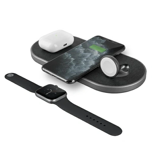 Kup UNIQ ładowarka indukcyjna Aereo Plus 3w1 10W Fast charge czarny/obisdian knit black (LITHOS Collective) - UNIQ419BLK - {ean13} - Sklep Home Screen
